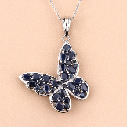 4.36 Carat Genuine Blue Sapphire .925 Sterling Silver Pendant Bids.com