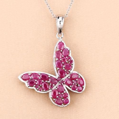 4.72 Carat Genuine Ruby .925 Sterling Silver Pendant Bids.com