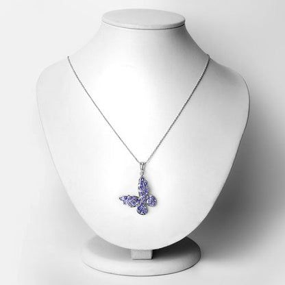 3.78 Carat Genuine Tanzanite .925 Sterling Silver Pendant Bids.com