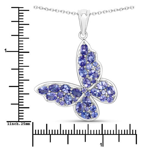 3.78 Carat Genuine Tanzanite .925 Sterling Silver Pendant Bids.com