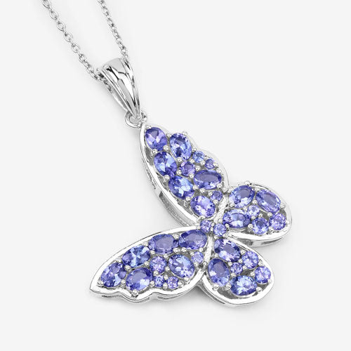 3.78 Carat Genuine Tanzanite .925 Sterling Silver Pendant Bids.com
