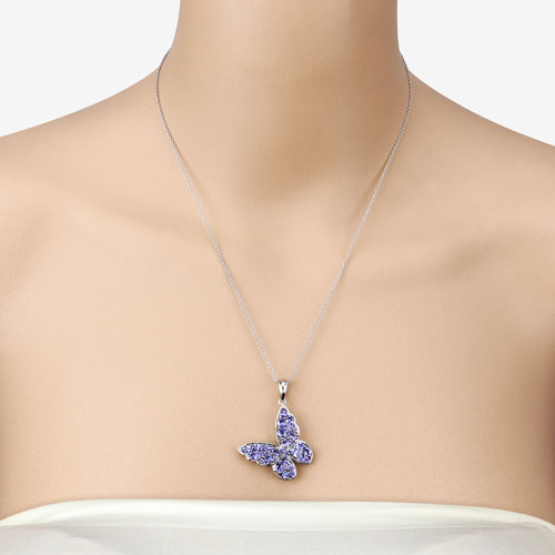 3.78 Carat Genuine Tanzanite .925 Sterling Silver Pendant Bids.com