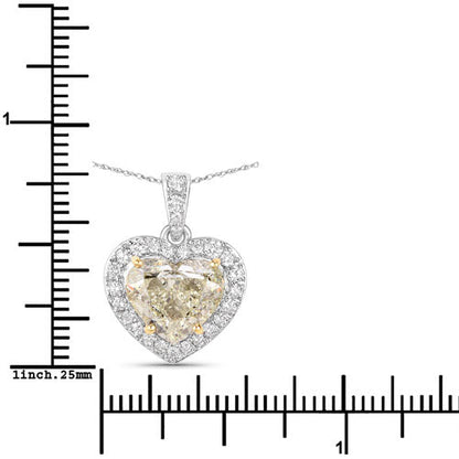 IGI Certified 4.51 Carat Genuine Light Yellow Diamond Center and 0.45cttw White Diamond 18K White Gold Pendant (4.96cttw) Bids.com