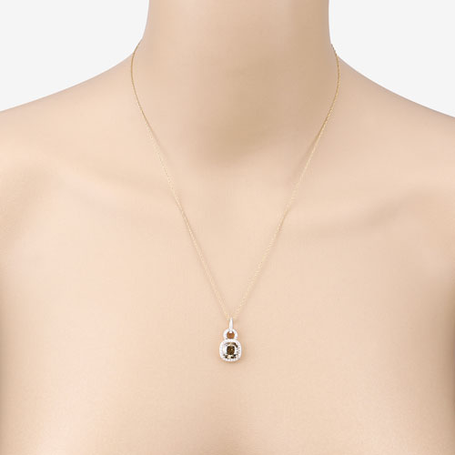 IGI Certified 2.50 Carat Genuine Brown Diamond Center and 0.31cttw White Diamond 18K Yellow Gold Pendant (2.81cttw) Bids.com