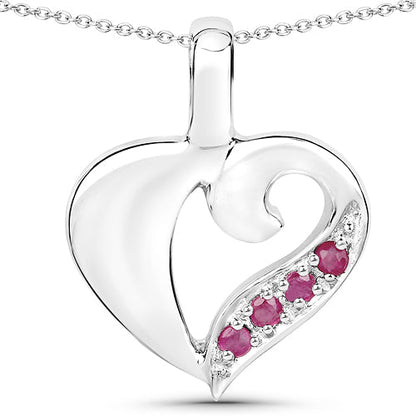 0.18 Carat Genuine Ruby .925 Sterling Silver Pendant Bids.com
