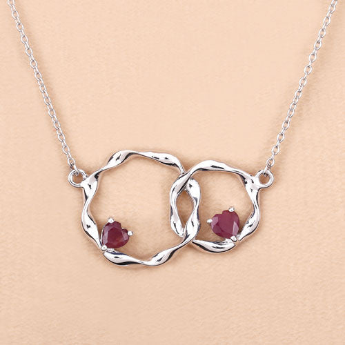 0.70 Carat Genuine Ruby .925 Sterling Silver Pendant Bids.com