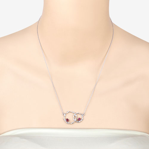 0.70 Carat Genuine Ruby .925 Sterling Silver Pendant Bids.com