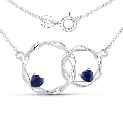 0.70 Carat Genuine Blue Sapphire .925 Sterling Silver Pendant Bids.com