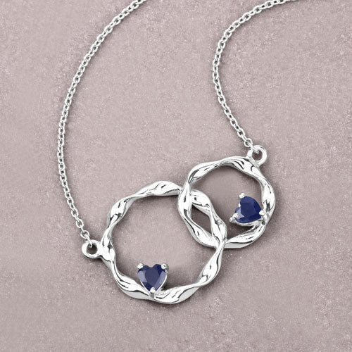 0.70 Carat Genuine Blue Sapphire .925 Sterling Silver Pendant Bids.com