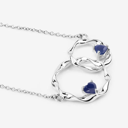 0.70 Carat Genuine Blue Sapphire .925 Sterling Silver Pendant Bids.com