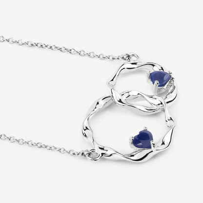 0.70 Carat Genuine Blue Sapphire .925 Sterling Silver Pendant Bids.com