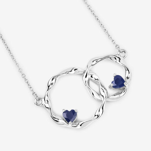 0.70 Carat Genuine Blue Sapphire .925 Sterling Silver Pendant Bids.com
