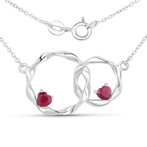 0.70 Carat Genuine Ruby .925 Sterling Silver Pendant Bids.com