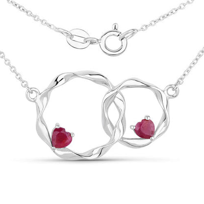 0.70 Carat Genuine Ruby .925 Sterling Silver Pendant Bids.com