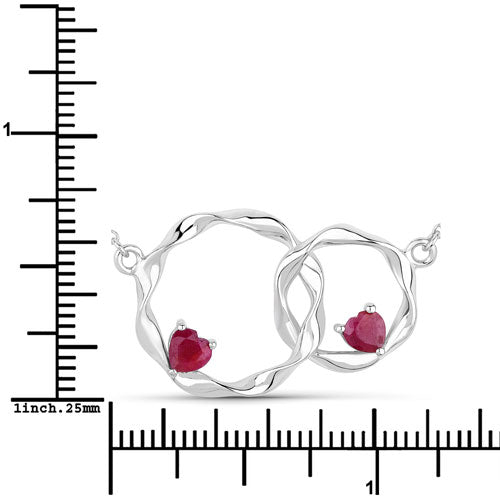 0.70 Carat Genuine Ruby .925 Sterling Silver Pendant Bids.com