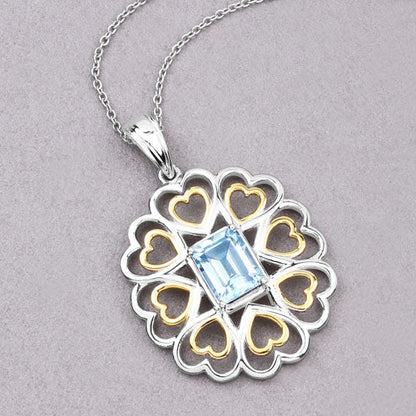 2.60 Carat Genuine Blue Topaz .925 Sterling Silver Pendant Bids.com
