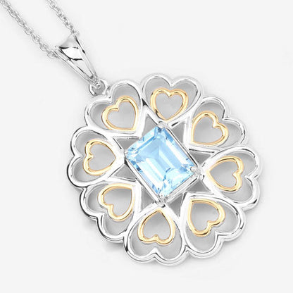 2.60 Carat Genuine Blue Topaz .925 Sterling Silver Pendant Bids.com