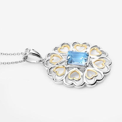 2.60 Carat Genuine Blue Topaz .925 Sterling Silver Pendant Bids.com