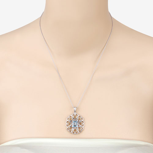 2.60 Carat Genuine Blue Topaz .925 Sterling Silver Pendant Bids.com