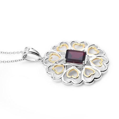 2.55 Carat Genuine Garnet .925 Sterling Silver Pendant Bids.com