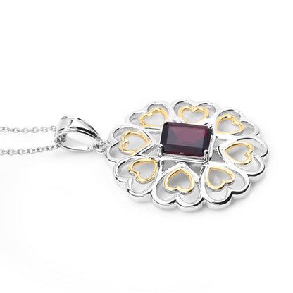 2.55 Carat Genuine Garnet .925 Sterling Silver Pendant Bids.com