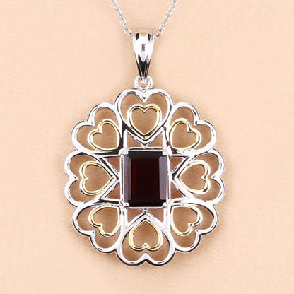 2.55 Carat Genuine Garnet .925 Sterling Silver Pendant Bids.com