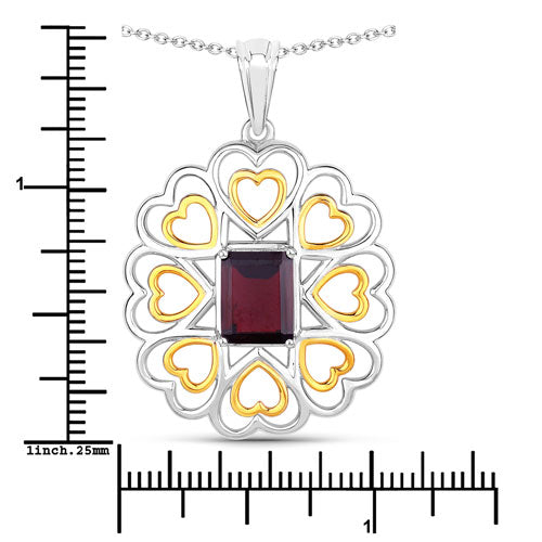 2.55 Carat Genuine Garnet .925 Sterling Silver Pendant Bids.com