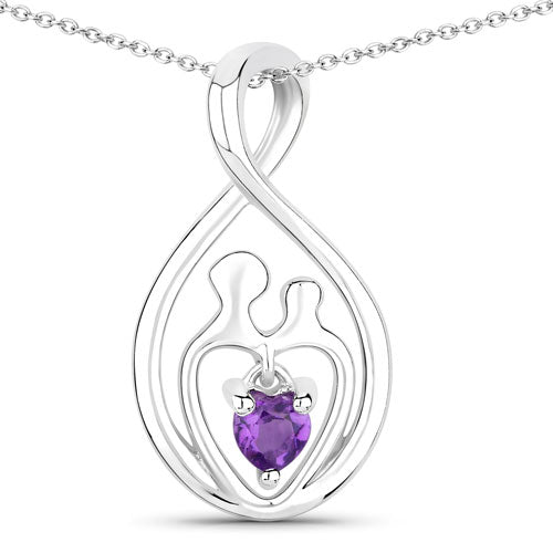 0.15 Carat Genuine Amethyst .925 Sterling Silver Pendant Bids.com