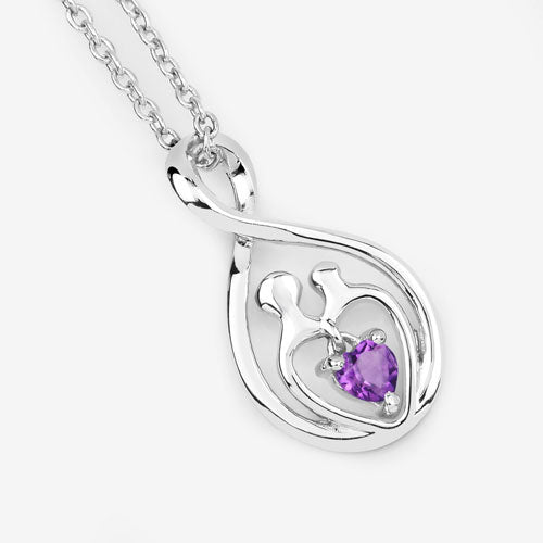 0.15 Carat Genuine Amethyst .925 Sterling Silver Pendant Bids.com