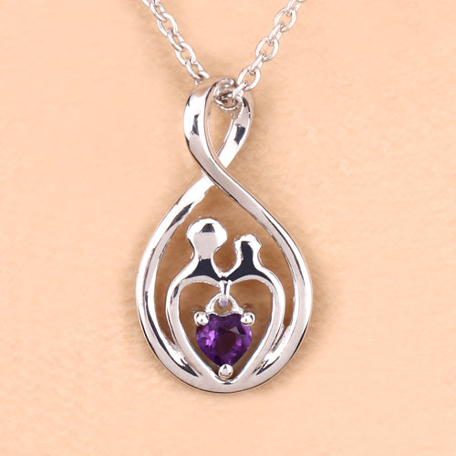 0.15 Carat Genuine Amethyst .925 Sterling Silver Pendant Bids.com