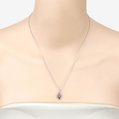 0.15 Carat Genuine Amethyst .925 Sterling Silver Pendant Bids.com