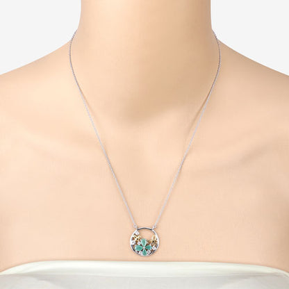 1.35 Carat Genuine Emerald and White Topaz .925 Sterling Silver Pendant Bids.com