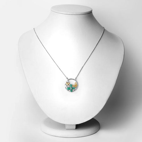 1.35 Carat Genuine Emerald and White Topaz .925 Sterling Silver Pendant Bids.com