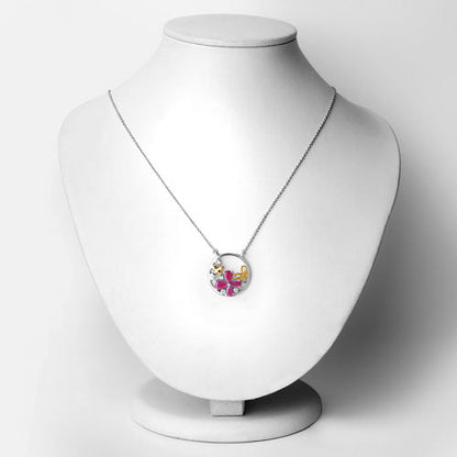 1.47 Carat Genuine Ruby and White Topaz .925 Sterling Silver Pendant Bids.com