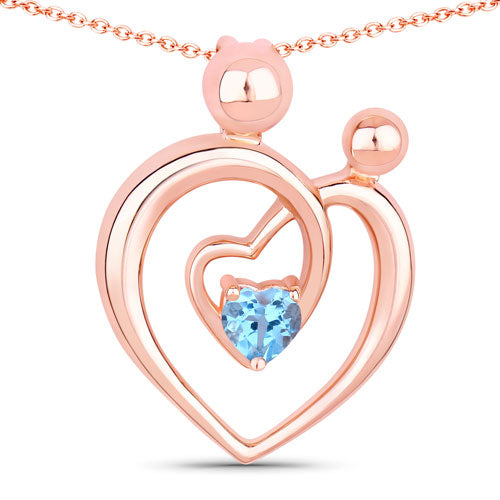 0.28 Carat Genuine Swiss Blue Topaz .925 Sterling Silver Pendant Bids.com