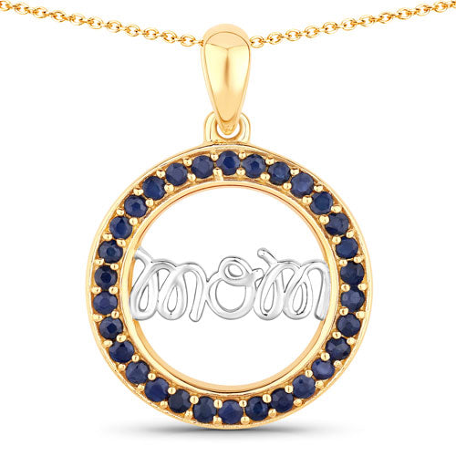 0.64 Carat Genuine Blue Sapphire .925 Sterling Silver Pendant Bids.com