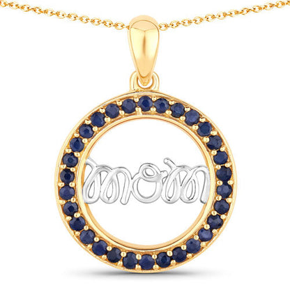 0.64 Carat Genuine Blue Sapphire .925 Sterling Silver Pendant Bids.com