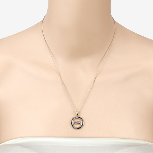 0.64 Carat Genuine Blue Sapphire .925 Sterling Silver Pendant Bids.com