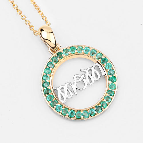 0.54 Carat Genuine Emerald .925 Sterling Silver Pendant Bids.com