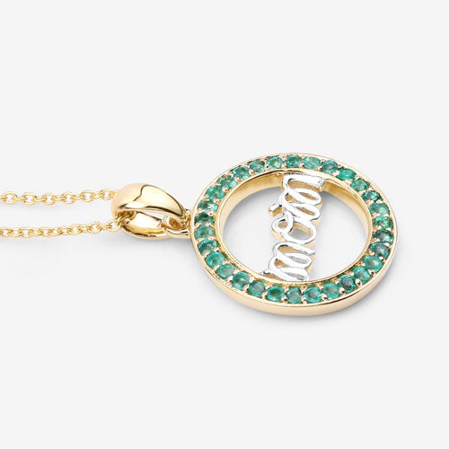 0.54 Carat Genuine Emerald .925 Sterling Silver Pendant Bids.com