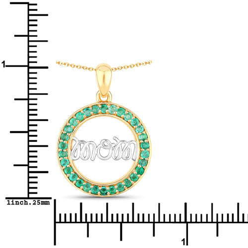 0.54 Carat Genuine Emerald .925 Sterling Silver Pendant Bids.com