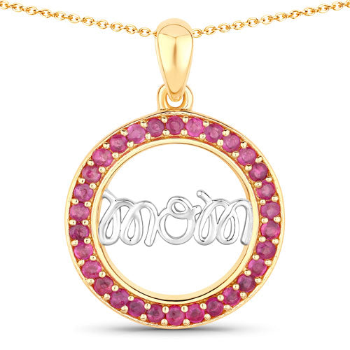 0.64 Carat Genuine Ruby .925 Sterling Silver Pendant Bids.com