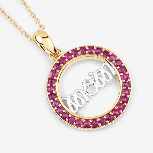 0.64 Carat Genuine Ruby .925 Sterling Silver Pendant Bids.com
