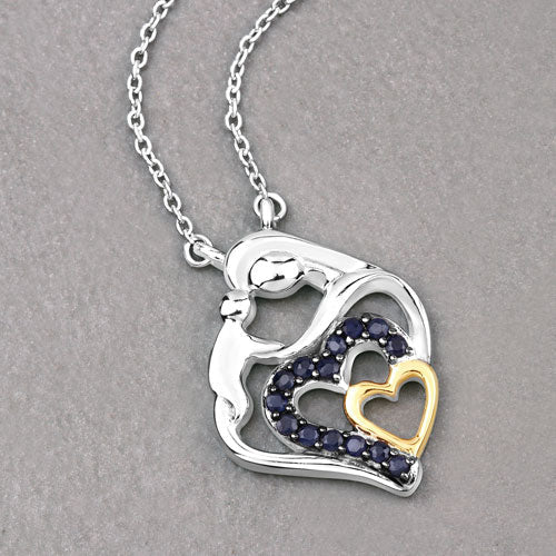 0.28 Carat Genuine Blue Sapphire .925 Sterling Silver Pendant Bids.com