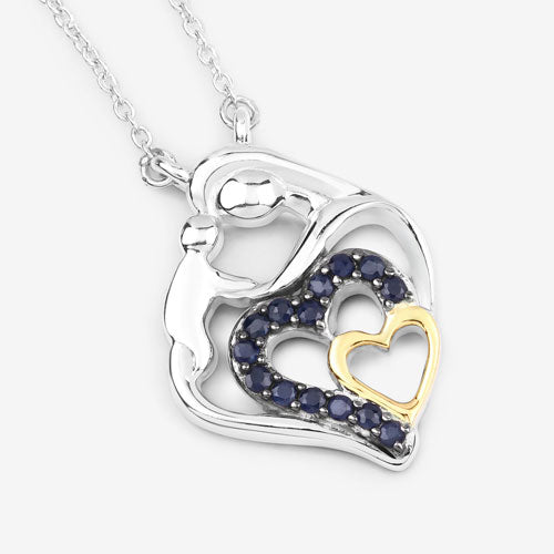 0.28 Carat Genuine Blue Sapphire .925 Sterling Silver Pendant Bids.com