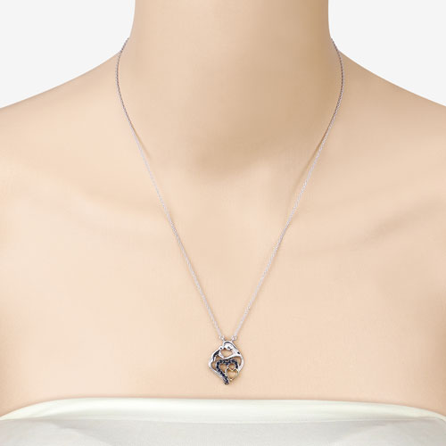 0.28 Carat Genuine Blue Sapphire .925 Sterling Silver Pendant Bids.com