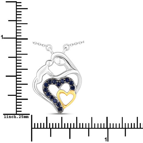0.28 Carat Genuine Blue Sapphire .925 Sterling Silver Pendant Bids.com