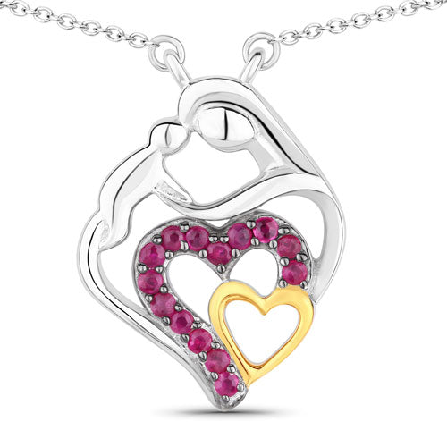 0.28 Carat Genuine Ruby .925 Sterling Silver Pendant Bids.com