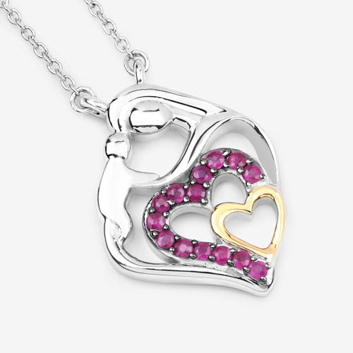 0.28 Carat Genuine Ruby .925 Sterling Silver Pendant Bids.com
