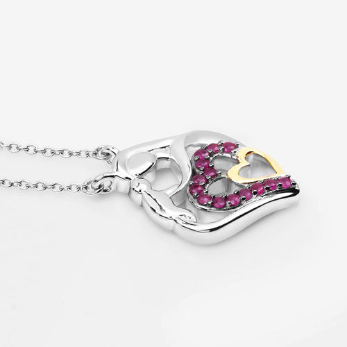 0.28 Carat Genuine Ruby .925 Sterling Silver Pendant Bids.com